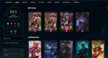 Esmeralda 2 com TODOS os champs e 264 Skins ( MID / TOP )