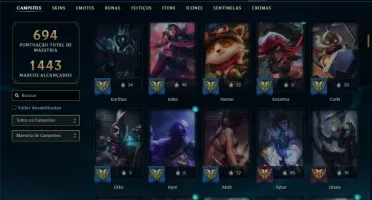 Esmeralda 2 com TODOS os champs e 264 Skins ( MID / TOP )