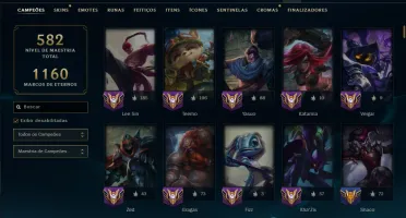Platina 2 com TODOS os Champs e 199 Skins ( JG / MID / ADC )