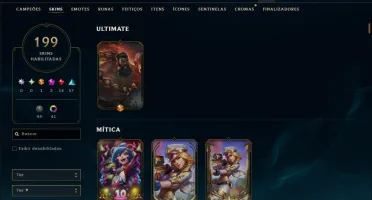 Platina 2 com TODOS os Champs e 199 Skins ( JG / MID / ADC )