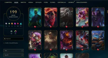 Platina 2 com TODOS os Champs e 199 Skins ( JG / MID / ADC )
