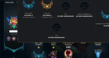 Platina 2 com TODOS os Champs e 199 Skins ( JG / MID / ADC )