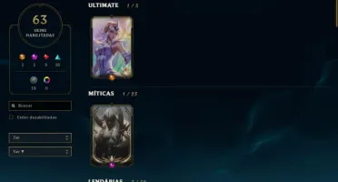 Prata 2 / 64 skins (1Ult 2Mit 3lend 16epicas 19legado)