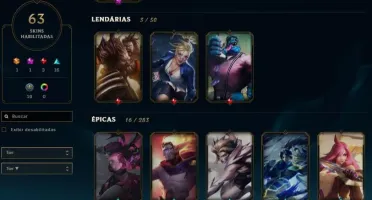Prata 2 / 64 skins (1Ult 2Mit 3lend 16epicas 19legado)
