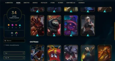 Unranked com 90 Champs e 34 Skins + 3 Vitoriosas