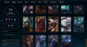 Unranked com 90 Champs e 34 Skins + 3 Vitoriosas