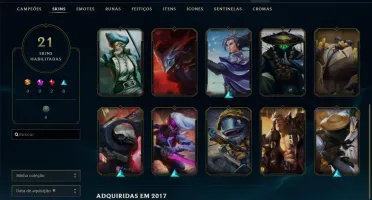 CONTA LOL DIAMANTE 4 21 SKINS 73 CHAMPS 17 BAUS NO ESPOLIO