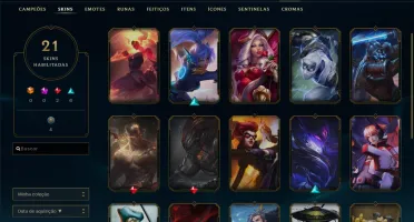 CONTA LOL DIAMANTE 4 21 SKINS 73 CHAMPS 17 BAUS NO ESPOLIO