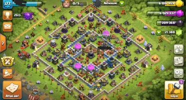 Clash of Clans CV12full com 21.000 gemas