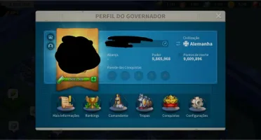 Conta RoK 9.8M de poder + 20k de gemas (Valor Negociavel)