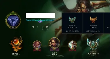 Vendo conta lvl 37, platina 4 Flex, Gold 2 SoloQ Por 150$