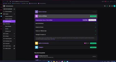 Conta twitch afiliada