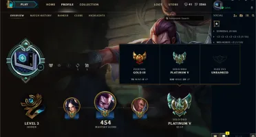Conta de LoL Platina V com muitas skins e ícones