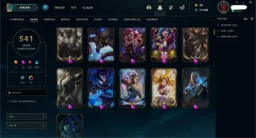 Conta BR lol - Platina 1(MD5) / 541 skin + Valorant