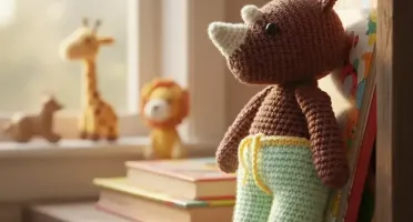 Rinoceronte Marrom Amigurumi
