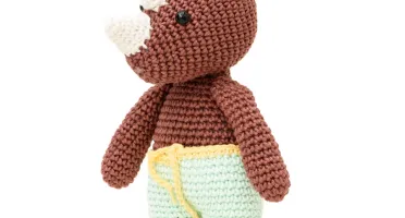 Rinoceronte Marrom Amigurumi