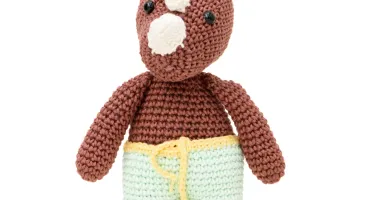 Rinoceronte Marrom Amigurumi