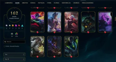Ouro 1 com TODOS os Champs e 162 Skins ( Nivel 592 )