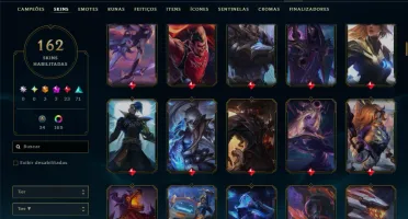 Ouro 1 com TODOS os Champs e 162 Skins ( Nivel 592 )