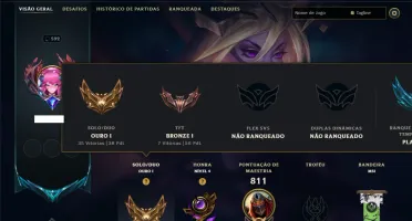 Ouro 1 com TODOS os Champs e 162 Skins ( Nivel 592 )