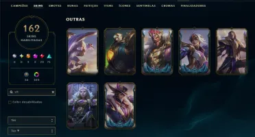 Ouro 1 com TODOS os Champs e 162 Skins ( Nivel 592 )