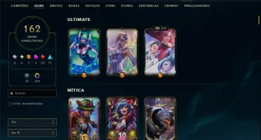Ouro 1 com TODOS os Champs e 162 Skins ( Nivel 592 )