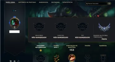 Conta unranked com 50 Champs e 31 Skins + 600 RP
