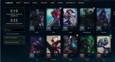 Conta prata 2 com TODOS os champs e 203 Skins ( NIVEL 500 )