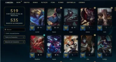 Conta prata 2 com TODOS os champs e 203 Skins ( NIVEL 500 )