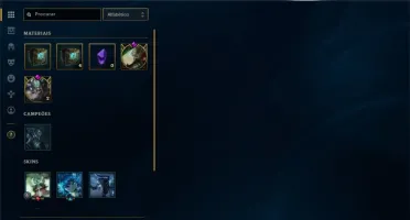 Conta platina com algumas skins