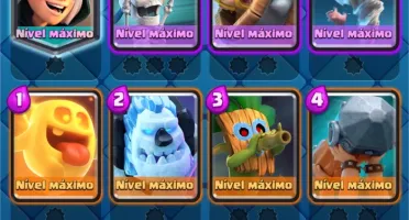 Clash Royale NV 13 com várias skins de Torre e cartas Full