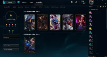 Conta smurf prata 1, Varias skins mmr alto