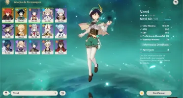 GENSHIN IMPACT CONTA COM DILUC E VENTI + MUITOS PERSONAGENS
