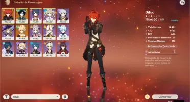 GENSHIN IMPACT CONTA COM DILUC E VENTI + MUITOS PERSONAGENS