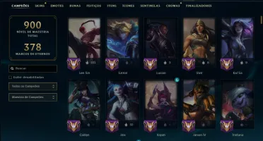 Unranked com TODOS os Champs e 222 Skins ( ADC / JG / MID )