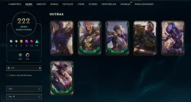 Unranked com TODOS os Champs e 222 Skins ( ADC / JG / MID )