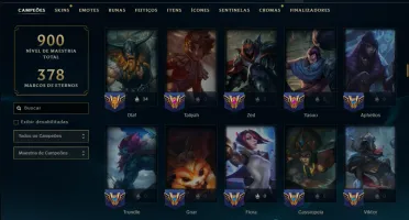 Unranked com TODOS os Champs e 222 Skins ( ADC / JG / MID )
