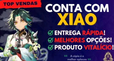 Conta Genshin Impact- Xiao+ Lança de jade+Tumulo do lobo