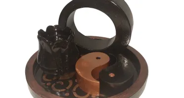 Conjunto Incensario Yin Yang 4 Peças