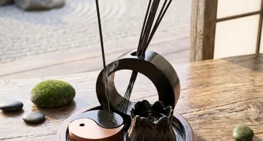 Conjunto Incensario Yin Yang 4 Peças