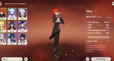AR13: Diluc, Razor, Chongyun e 800 gemas.
