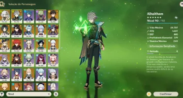 Conta Genshin Ar 56 21* Personagens 5 Estrelas E 8* Amas T5