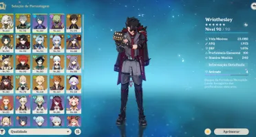 Conta Genshin Ar 56 21* Personagens 5 Estrelas E 8* Amas T5