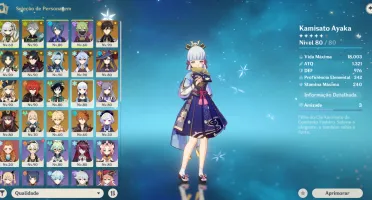 Conta Genshin Ar 56 21* Personagens 5 Estrelas E 8* Amas T5