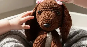 Cachorro Marrom Numquiditu em Amigurumi
