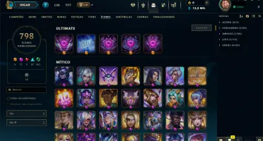 CONTA RIOT - Skins raras, muitas bordas, MMR Mestre