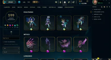 CONTA RIOT - Skins raras, muitas bordas, MMR Mestre