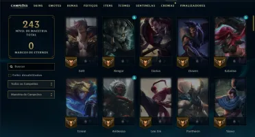 Ouro 1 com 95 Champs e 16 Skins