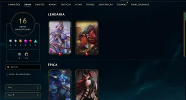 Ouro 1 com 95 Champs e 16 Skins