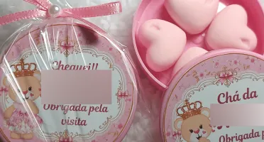 Mini Coração Rosa - Kit 10 Lembrancinhas